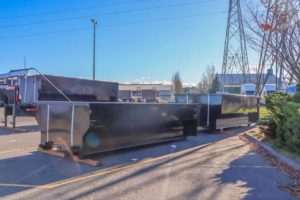 Roll-off dumpster ready for waste disposal at job site for Cleanout Dumpster Rental in Riverdale Park